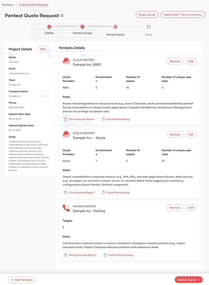 Creating Quote Request15