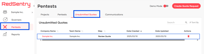 Creating Quote Request18