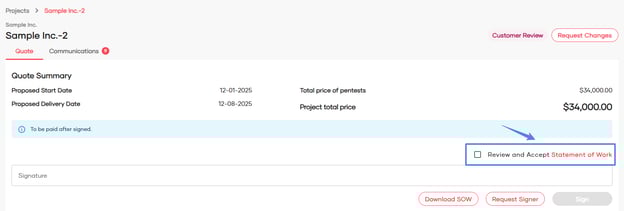 Quote Review and Sign-Off8